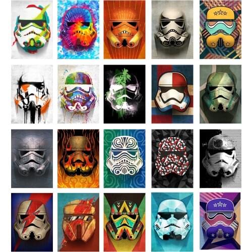 Star Wars Masked Stormtroopers Art Helmet Poster Family Living Room Decoration Wall Picture Canvas Painting