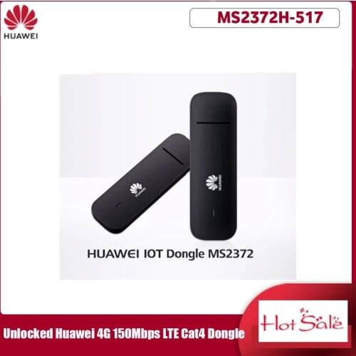 Unlocked Huawei MS2372 MS2372H-517 4G 150Mbps LTE Cat4 Industrial IoT Dongle 4G Bands 1/2/4/5/7/12/28 Supported OS:Linux