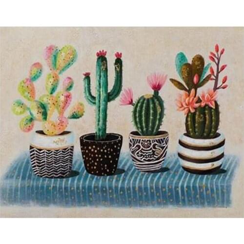 Nordic potted plant cactus 5d Diy Diamond Painting Cross Stitch 5D Mosaic Full Diamond Embroidery Handmade wall stickersZP-3682
