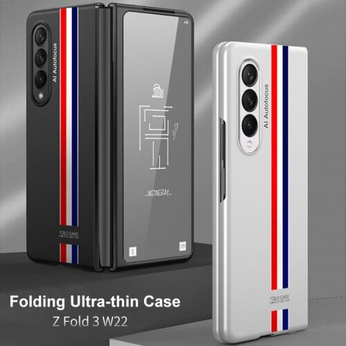 Folding Thin Phone Bag Case for Samsung Galaxy Z Fold3 5g Fold 2 3 Fold2 Shockproof Protective Back Cover Coque