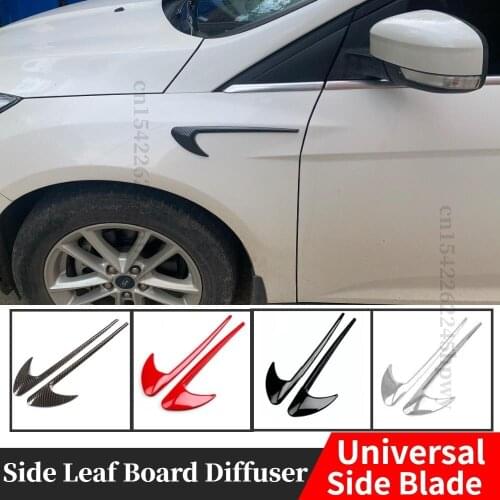 Universal Car Side Leaf Board Splitter Spoiler Decorative Carbon Fiber Side Bumper Diffuser Fender Side Blade Shark Gill Patch