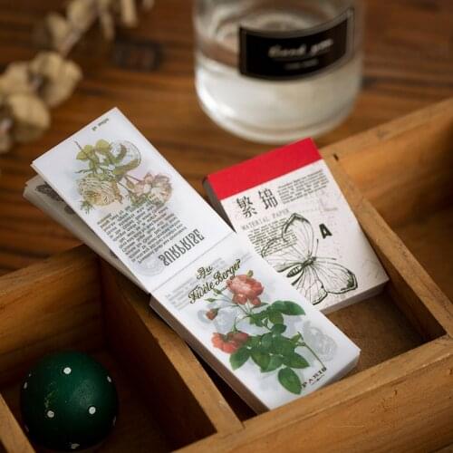 Vintage Plants Flower Material Background Acid Paper Junk Journal Diary Planner Scrapbooking Decorative Sticker DIY Craft Paper