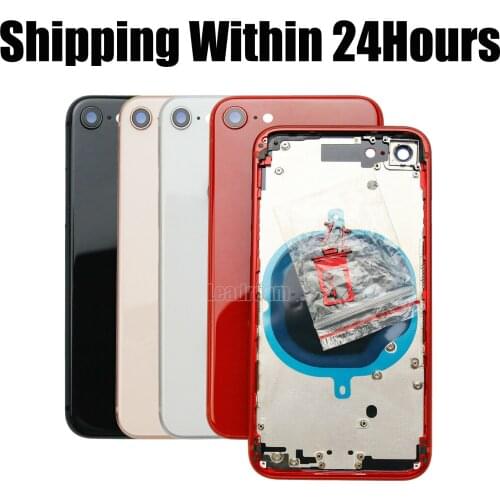 Back Housing cover For iPhone 8 Plus 8Plus Battery Cover Rear Door with Chassis Frame + SIM Tray + Side Key Parts