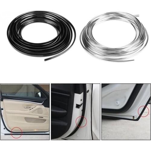 6m/19.7ft Black/Silver Car Door Edge Moulding Trim Strip Scratch Guard Protector Cover Mold Car-styling Auto Accessories