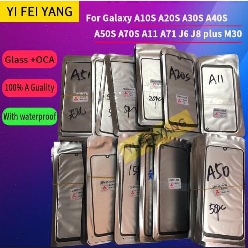 50pcs/lot GLASS +OCA LCD Front Outer Lens For Samsung Galaxy A10S A20S A30S A40S A50S A70S A11 A71 J6 J8 plus M30 Touch Screen