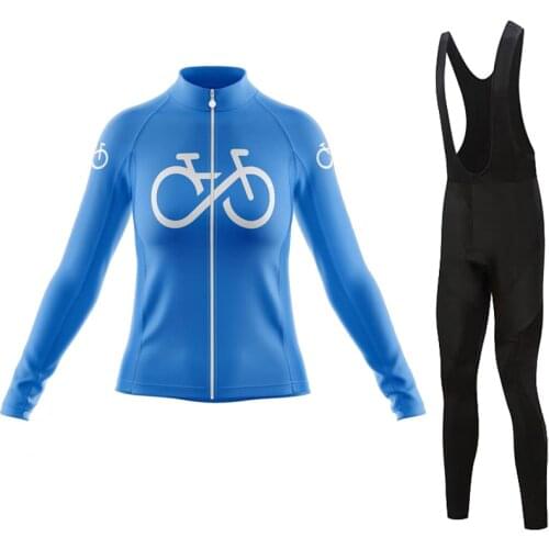 Cycling Jersey Long Sleeve Women Bike Wear Set Summer Pro Team Bicycle Uniform Mtb Bike Clothing Suit Blue Traje Ciclismo Mujer