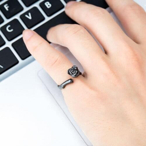 Creativity Rose Flowers Opening Rings for Women Ladies Wedding Party 2021 Trendy Jewelry Accessories Gifts Body Ring For Women