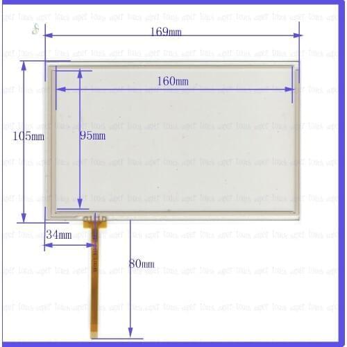ZhiYuSun POST KDT-5280 7 inch 4-wire resistive touch panel for Car DVD, 169*105 GPS 169mm*105mm this is compatible KDT5280