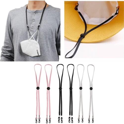 1/5 Pieces Adjustable Hat Chin Cord Removable Adjustable Hat Chain Strap for Outdoor Fishing Boating Sailing