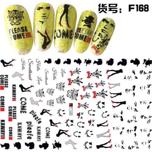 1 sheet mixed design thin adhesive beauty nail decals Nail Art decorations Stickers nail supplies tool F165-169