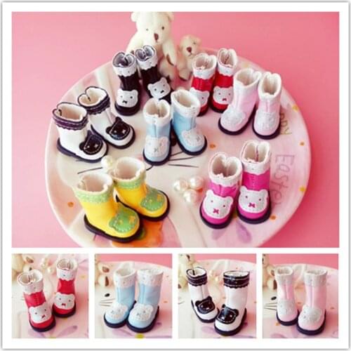 1 Pair 1/6 Cute Bear Galoshes Rain Boots Doll Shoes for Blyth Pullip Barbies Licca Momoko Azone Doll Accessories
