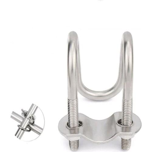 1pcs M6 stainless steel double U-clamp u-screw cross U-bolt special pipe buckle for aquaculture