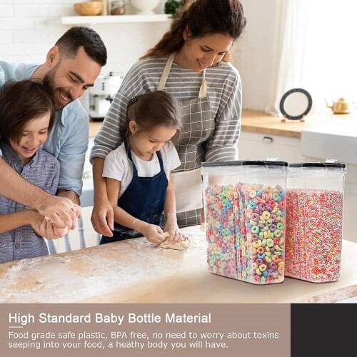 1pcs 4L Large Containers Airtight Food Storage Cereal Storage box Leak-proof Canister Set for Sugar Flour Snack Baking Supplies