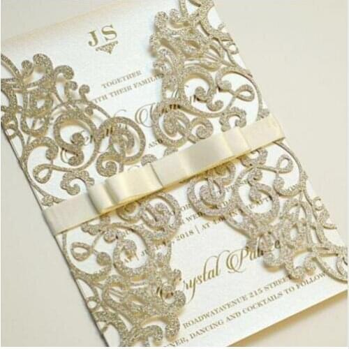 1pcs Sample Wedding Invitations Laser Cutting Invitation Card for Wedding Blank Inner Sheet Hollow Birthday Invitation