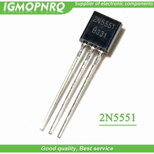 100pcs 2N5551 0.6A 160V Bipolar Transistors - BJT TO-92 NPN Gen Pur SS new original