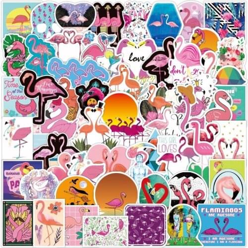 100pcs Flamingo Car Stickers on Motorcycle Suitcase Home Decor Phone Laptop Covers DIY Vinyl Decal Sticker Bomb JDM Car Styling