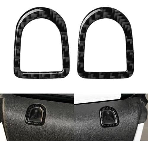 2Pcs Carbon Fiber Car Door Lock Pin Knob Frame Trim Cover for Ford Mustang 09-13