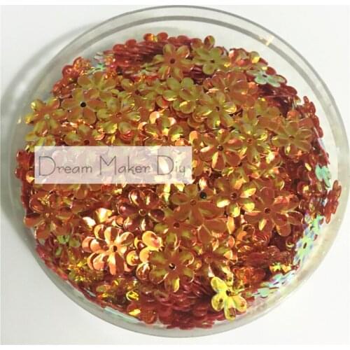 3000pcs(50g) 9mm Brilliant orange red Flower Loose Sequin Paillette Sewing,Wedding Craft,Kids DIY Garment Accessorie