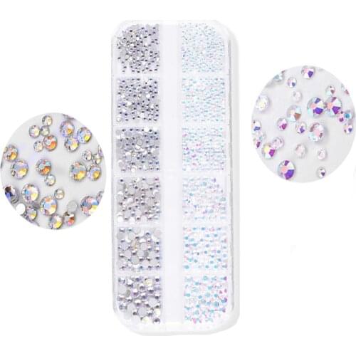 Swarovsky Multi-size Crystal Diamonds 3D Nail Art Decorations 1 Box Gem Stones For Nails Rhinestone Decoration Nail Jewelry