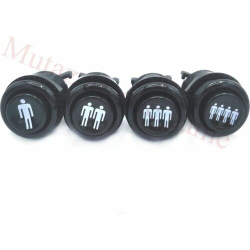 4PCS 28mm Mounting hole American happ Button 1P/2P/3P/4P Black Round Push button with Microswitch for Arcade video game machine