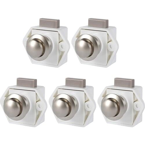 5Pcs Camper Car Push Lock 20mm RV Caravan Boat Motor Home Cabinet Drawer Latch Button Locks For Furniture Hardware cabinet lock