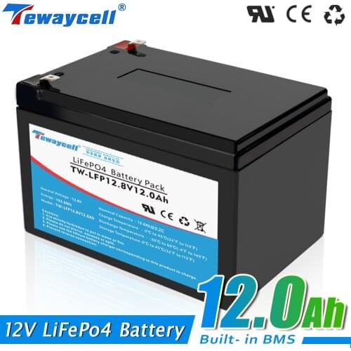 NEW 12V 12Ah LiFePO4 Battery DIY rechargeable battery lithium iron phosphate solar cell 12v eu tax free usa fast ship