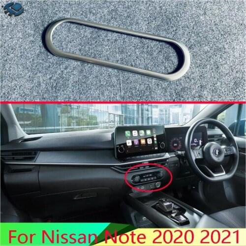 For Nissan Note 2020 2021 Car Accessories ABS Chrome Matte central console air conditioning adjusting box