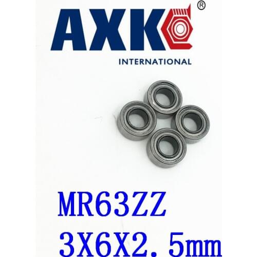 Axk Free Shipping 10 Pcs Mr63zz Abec-5 3x6x2.5 Mm Deep Groove Ball Bearings Mr63 / L-630 Zz