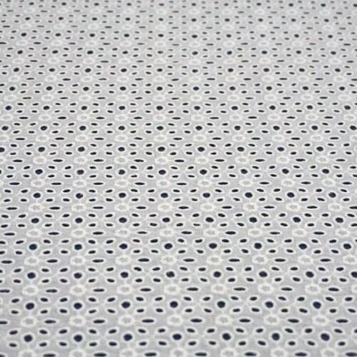 White Flower Hollow Lace Cloth Embroidered Womens Summer Cotton Cloth Hollow Lace Fabric