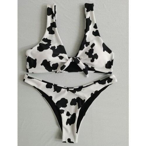 Cow Print Bikinis 2021 Mujer Women Low Waist Swimwear Women Push-up Padded Bra Bikini Set Sexy Swimsuit Swimwear Bathing #G3
