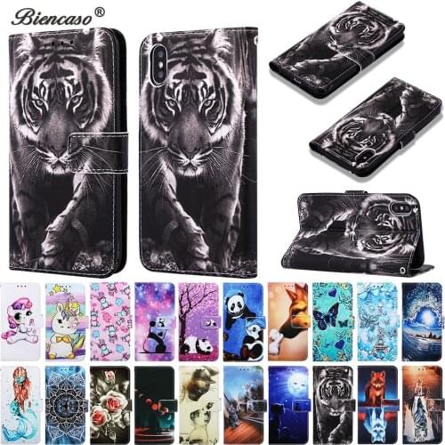 SFor iPhone 11 Pro Max Caps Tiger Panda Pattern Wallet Flip Card Slot Case For iPhone XR X XS 6 6S 7 8 Plus SE 2020 Cover Fundas