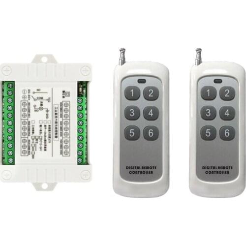 DC 12V 24V 6 CH Channels 6CH RF Wireless Remote Control Switch Remote Control System receiver transmitter 6CH Relay 315/433 MHz