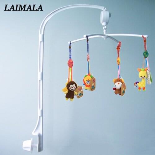 Baby Bed Bell Toy Holder White Rattles Bracket Mobile Crib Music Box Newborn Crib Toy For 0-12 Month Baby