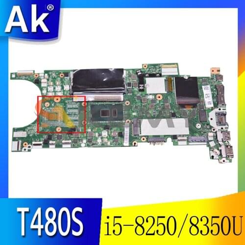 For Thinkpad T480S laptop motherboard NM-B471 W/ CPU i5 8250 8350U 4G-RAM tested FRU 02HL810 01LV630 01LV650 Mainboard