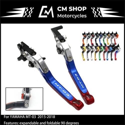 For YAMAHA MT-03 MT03 MT 03 2015-2018 Motorcycle Accessories Extendable Folding Brake Levers