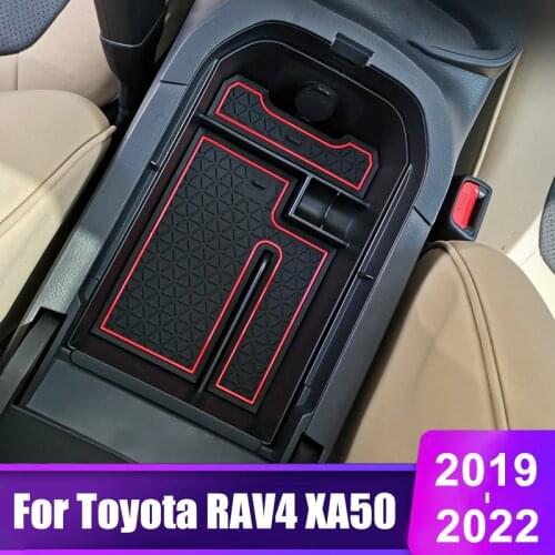 Car Central Armrest Storage Box For Toyota RAV4 2019 2020 2021 RAV 4 XA50 Center Console Bin Glove Tray Holder Case Accessories
