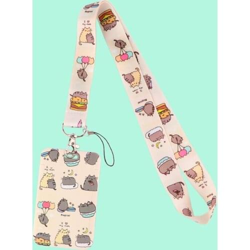 G2094 Cartoon Cat Mobile Phone Lanyard With Care Cover For Key USB Badge Holder Neck Lanyard