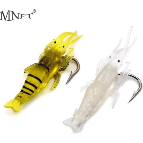 MNFT 10Pcs Artificial Soft Silicone Simulation Fishing Lure With Glow Hook Light Weight Carp Fishing Hooks