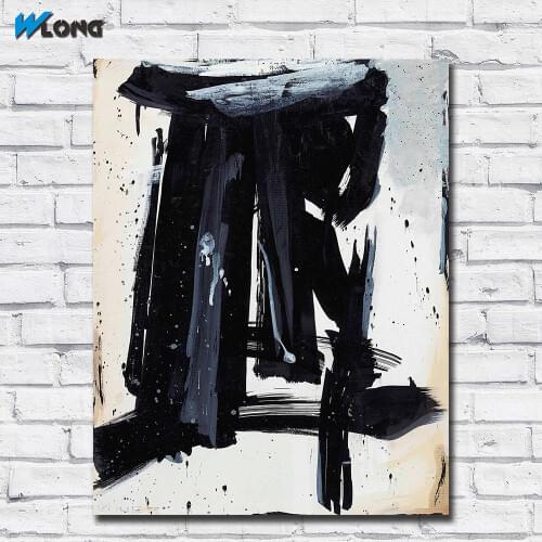 Large Size Oil Painting Franz_kline_study_for_shaft Wall Art Canvas Prints Pictures for Living Room and Bedroom No Frames WLONG
