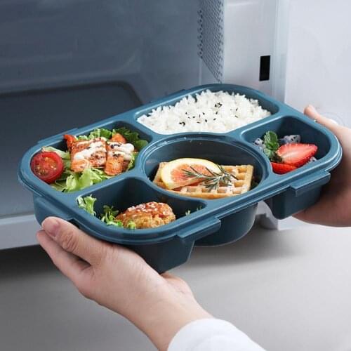 Adult Fruit Storage Case Portable Microwave 5 Grid Lunch Box Can Work Outdoor Sealed Meal Food Container Lunch Box for Picnic