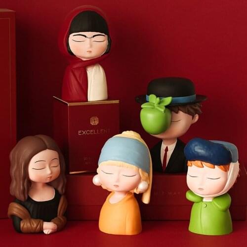 Nordic Creative Resin Body Art Girl With Pearl Earrings Decoration Living Room Bedroom Home Decorat Ornaments