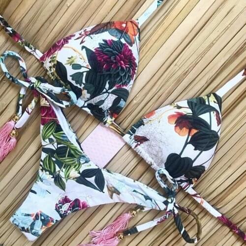 Micro Brazilian Bikini 2 Pieces Women Swimsuit Thong Sexy Halter Swim Bathing Suit Mini Bikini String Push Up Swimwear