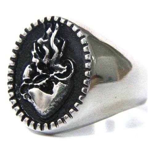 Fashion Cool Style Motorcycles Biker Heart Ring 316L Stainless Steel Women Ring Hot Punk Polishing Fashion Ring