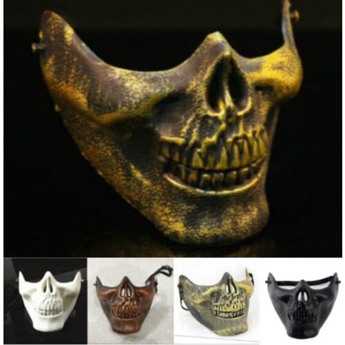 Halloween Mens Half Face Skull Mask Halloween Mask Party Cosplay Costume Halloween Party Horror Mask