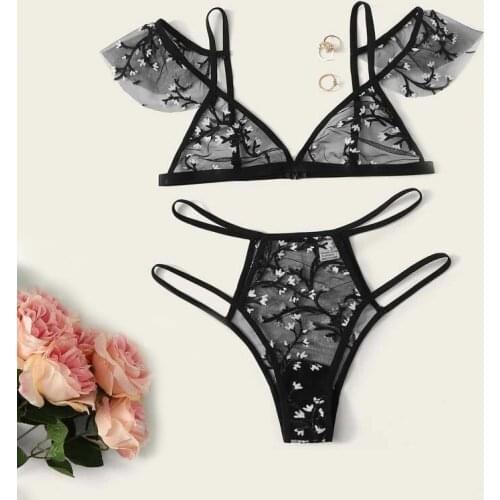 2020 new Sexy lingerie womens Embroidery bra set Half Cup Seamless bralette hollow bras for women lingerie bh set