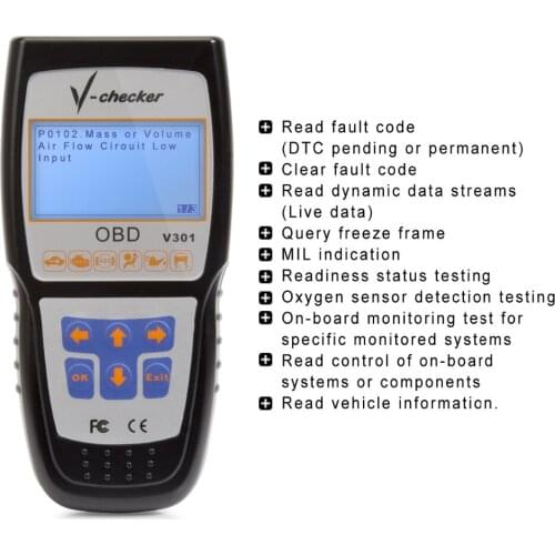 New VChecker V Checker V-CHECKER V301 OBD2 Professional CANBUS Code Reader 301