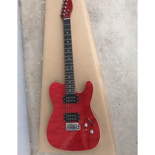 Factory wholesale red body electric guitar and 2H pickup, maple neck, to provide customization