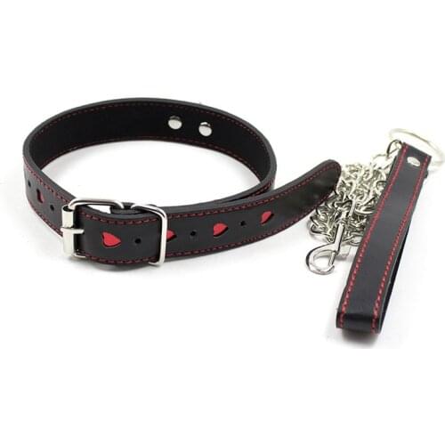 High quality Adjustable Leather Collar Lead chain Bondage Restraints Adult Game BDSM Collars Sex Toys sex game Sexual Gay Fetish