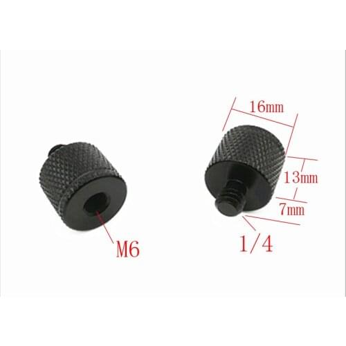 2pcs 1/4" male to M6 female Convert Screw Adapter for rod rail system & Tripod camera 1/4"-20 male to M6 female