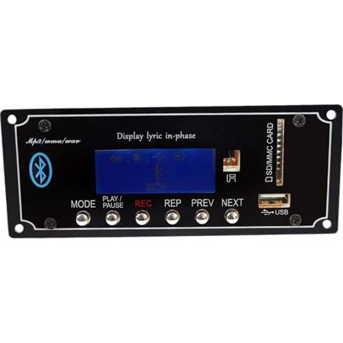 Decoder Board,Bluetooth MP3 Decoding Board Module Support FM Radio USB TF AUX Display Lyrics